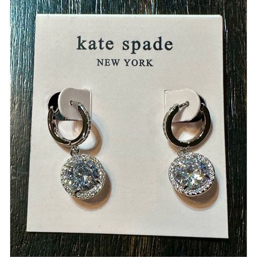 Kate Spade NEW Something Sparkly huggie earrings - Picture 7 of 8